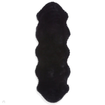 Super Teddy Super Soft Plush Hi Pile Silky Faux Fur Shaggy Sheepskin Black Double/Runner-Think Rugs-Rug Love - The Most Loved Rug Store